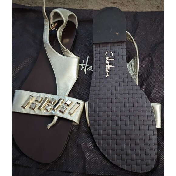 Cole Haan Gold Flat Egyptian Sandals Size 10 - Picture 5 of 7